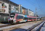 442 354 als S1(Warnemünde-Rostock)bei der Einfahrt in Warnemünde-Werft.19.01.2024