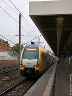 ET 445.106 (445 106-8) ODEG - Ostdeutsche Eisenbahn GmbH als RE4 (RE 37315) von Rathenow nach Ludwigsfelde in Rathenow.