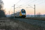 ET 445.113 (445 113-4) ODEG - Ostdeutsche Eisenbahn GmbH als RE4 (RE 56576) von Rathenow nach Ludwigsfelde in Nennhausen. 14.02.2017