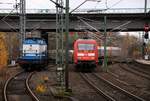 D&D 1401/203 205-0 und die 101 066-9 aufgenommen in Bhf HH-Harburg.