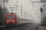 DB 101 129-5 als Zuglok des LPF 78082(HH Eidelstedt-Flensburg, Leerpark für IC 1981 und IC 2407), hinten schiebt 101 046-1.