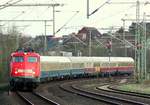 DB E10 489/ 110 489-2 mit dem letzten Kult-IC(IC 79/2410/17  Hanseat )bei der Einfahrt in Schleswig festgehalten am 13.04.2012(üaVinG)