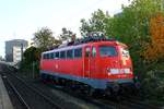 DB E10 350/ 115 350-1(REV/LD X/30.05.13) abgestellt im Bhf Neumünster.