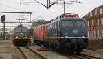 GfF 110 350 HCR 241.012 und DB 112 105 in Pattburg/DK 12.02.2023 D.S/M.S