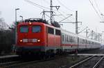 DB E 10 198/ 115 198-4 mit LPF 77644 bei der Durchfahrt in Jübek.