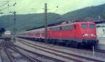 DB E10 243 / 110 243-3, gebaut 1962 als E10 1243 mit Vmax 160 km/h, ++2011 Fa. Steil, hier aufgenommen in Horb am 25.07.2003 (D.S) 