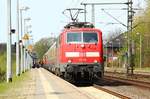 111 119-4 der DB Regio NRW Köln-Deutzerfeld als Zuglok des IC 2417 Hanseat aufgenommen in Schleswig.