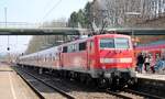 DB 111 019-6 + 050-1 Ausfahrt Backnang 25.03.2017