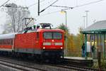 DB 112 160 aufgenommen beim Halt in Schleswig.