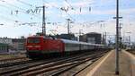 DB/WFL 112 105-2 fährt hier mit dem D 304 nach Malmö Central an Haken durch Neumünster 19.03.2023 