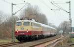 AKE 5: Ausfahrt der E10 1309 mit dem AKE nach Koblenz. Flensburg-Weiche 04.04.2019