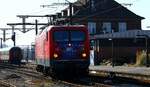 WFL 114 006-0 hat gerade den D 304 nach Pattburg gebracht und ist hier auf Rangierfahrt im Bhf Pattburg.