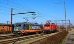 Hector DIE ANOTHER DAY 241.007-2  Bond  und WFL 114 006-0 beim  Zugwechsel  Bhf Pattburg/DK 20.03.2022