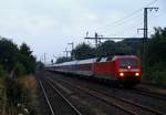 DB 120 120-1 mit dem CNL-Leerzug(HH-Langenfelde - Flensburg)aufgenommen in Jübek am 15.07.2014(21:38h).