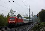 Als Schublok des LPF 78082 und spätere Zuglok des IC 1981 nach München diente die 6120 110-2(REV/MH/17.09.08, Verl/MH/15.09.15, Verl/MH/09.09.16)die hier ebenfalls in Schleswig aufgenommen