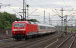 Und hinten dran DB 120 150-8(REV/LD X/06.10.14) mit IC Ausfahrt HH-Harburg 06.07.2019