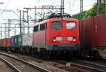 DB 140 501-8(REV/LD X/13.02.08, Verl/BSE 9/09.01.16) mit Containerzug aufgenommen in Hamburg-Harburg am 06.07.2015