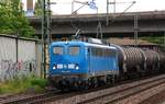 PRESS 140 038-0 im Original die 140 851-7 mit Unt/LDX/19.03.2012 rollt hier glänzend und schön sauber mit einem Öler von Hamburg Hohe Schaar kommend durch HH-Harburg.