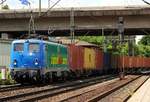 EGP 140 838-4  Zippel24.com  mit Containerzug in Hamburg-Harburg.