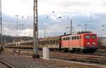 Bayernbahn 140 432 wartet mit Henkelzug in Ochsenfurt auf Überholung 31.1.2020 