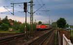 DB 143 163-4 hat hier mit dem RE 95763 nach Rendsburg Einfahrt in Schleswig (Ersatzzug für den ausgefallenen SH-E nach Hamburg).