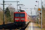 DB Regio Kiel 143 966-0(mit Verl/AK/06.02.2016)diente heute als Schublok des RE7 nach Hamburg.