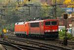 DB 152 170-7 fährt hier mit der 155 245-7(REV/LD X/29.07.11) am Haken durch Hamburg-Harburg.