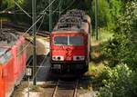 DB 155 016-9 mit Schwestermaschine abgestellt im Rbf Maschen bei Hamburg.