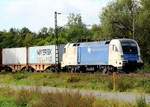 WLB 182 527-2 mit Maersk Containerzug fotografiert am 01.09.2012 in Elze bei Hannover.