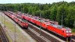 E-Lok Abstellgruppe mit BR 145 151 und 185, Maschen 03.06.2012