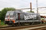 Portraiaufnahme der DB 185 325  backbone - Rückgrat  von der Schattenseite, Pattburg 03.08.2022