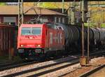 HGK/MEV 185 589-9 mit irre langem Öler rumpelt hier durch HH-Harburg.