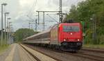 HGK 2054/185 586-5 mit dem DPF 13490 von Padborg nach Le Mans(24 Std Rennen)bei der Durchfahrt in Schleswig.