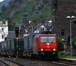 X-Rail 185 596-4 mit Walter KLV festgehalten in Kaub am Rhein.