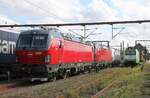 DSB EB 3237 + EB 3238 + SIEAG 193 965 ; CAPTRAIN 185 517 Pattburg Nordabstellung 04.10.2021