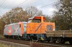 Northrail MaK G 322 220 124 im Schlepp von hvle 185 583 vor dem Einfahrtsignal von Pattburg/Padborg 1.11.2021