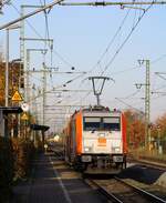 HVLE 185 583-2 mit Northrail MaK G322 i.E bei TXL in Padborg/DK 322 220 130 (ex DSB MK 611) hier bei der Durchfahrt in Jbek festgehalten.