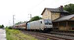 Railpool 185 671-5 mit H-Wagen Zug, Jübek 19.06.2022