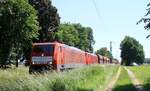 DB 189 073-0 + 189 xxx-x mit Kohlenzug, Bü Peelsheide bei Boisheim 08.06.2024