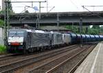 MRCE ES64F4-456/5170 030-8/189 456-7(MMAL/26.11.09, Verl/AM 9/26.11.16) und 185 5xx(LD X/15.11.13) und Akiem E 437 005-2, HH-Harburg, 02.07.2016