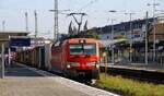 DB 193 354-8, REV/MMAL/23.05.18 mit COntainerzug Durchfahrt Koblenz Hbf.