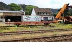 Ex DB 42 80 4432 005-2 Gattung Lgns570 ehemaliger Beiwagen aus dem Cargo Sprinter Zug. Brohl 13.09.2023