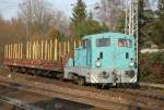 Werklok 2 vom Rostocker Fracht und Fischereihafen(RFH)mit dem Spitznamen Gordon beim Rangieren im Bahnhof Rostock-Bramow.30.12.2015