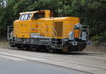 650 137-9 stand am Morgen des 27.08.2023 alleine vor dem Lokschuppen im Rostocker Fracht und Fischereihafen.