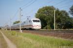 401 055-9  Rosenheim  als ICE 1093 von Berlin Ostbahnhof nach Stuttgart Hbf zwischen Growudicke und Rathenow.