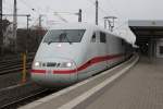 401 503-8 als ICE 693 von Berlin-Ostbahnhof nach Mnchen Hbf kurz vor der Ausfahrt im Hbf Hildesheim.11.03.2016