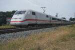 Zwischen Buldern und D�lmen passiert ICE 402 040 der Fotograf am 16 Juli 2026.