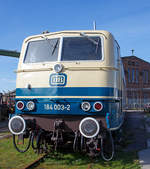   Lokfront der 184 003-2, ex DB E 410 003, am 25.03.2017 ausgestellt im DB Museum Koblenz-L�tzel.
