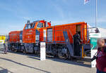 Der zur ZAGRO Group geh�rende Hersteller  GMEINDER LOKOMOTIVEN GmbH (Mosbach) pr�sentierte auf der InnoTrans 2018 in Berlin (hier 18.09.2018) seine Rangierlokomotive mit elektrischer