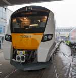 Auf der InnoTrans 2014 in Berlin wurde auch die neue Britische Klasse 700 /Thameslink (British Rail Class 700) von Siemens Rail Systems, auf dem Freigelnde vorgestellt (26.09.2014).